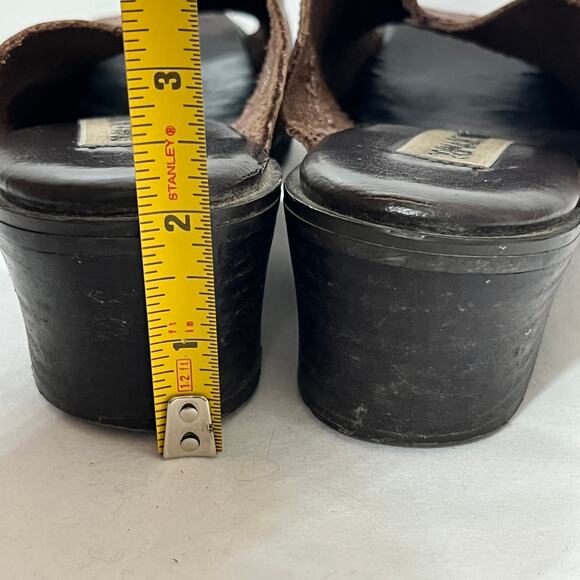 VTG 90s Y2K Prima Royale Heeled Sandals Brown Leather Open Toe Casual Boho 7M - Picture 5 of 8